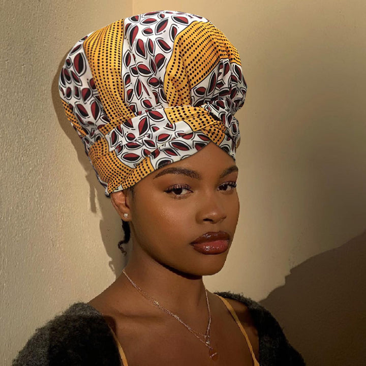 African Print Head Wrap(Satin-Lined)-EWA194