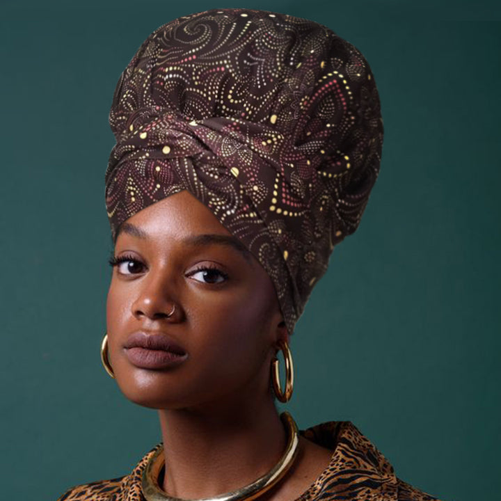 African Print Head Wrap(Satin-Lined)-EWA201