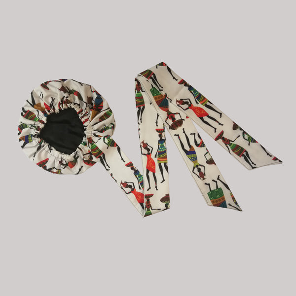 African Print Head Wrap(Satin-Lined)-EWA818