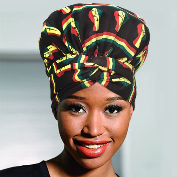 African Print Head Wrap(Satin-Lined)-EWA203
