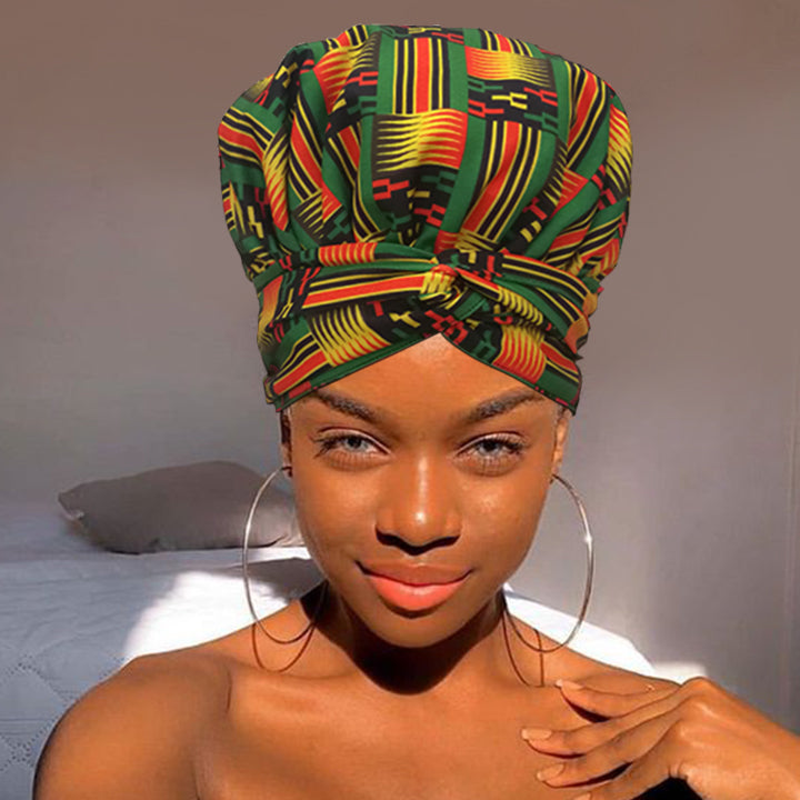 African Print Head Wrap(Satin-Lined)-EWA228