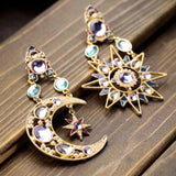 Moon and Star Drop Earrings