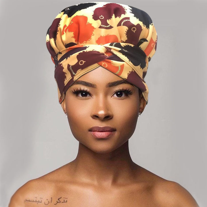 African Print Head Wrap(Satin-Lined)-EWA205