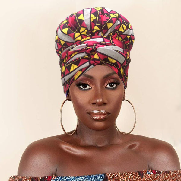 African Print Head Wrap(Satin-Lined)-EWA208