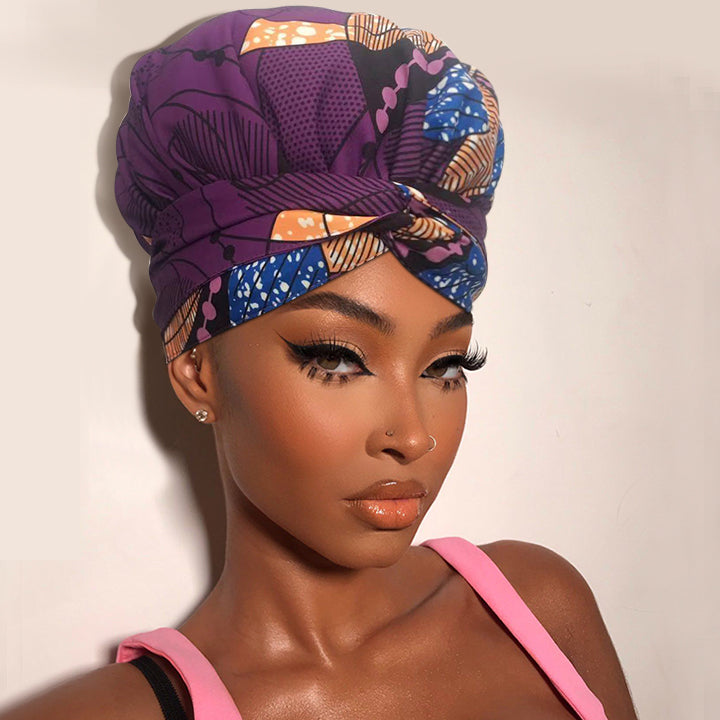 African Print Head Wrap(Satin-Lined)-EWA169