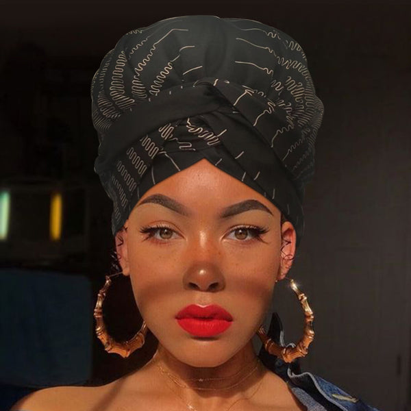 African Print Head Wrap(Satin-Lined)-EWA182