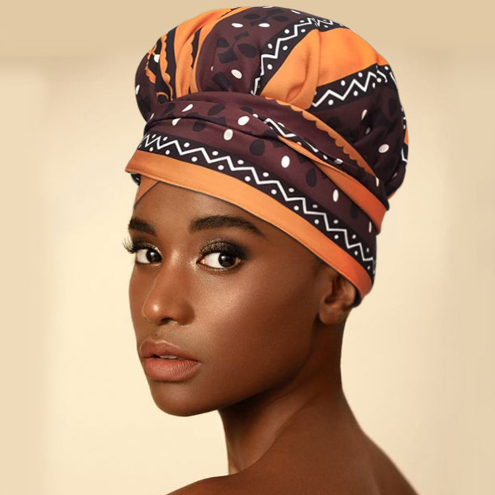 African Print Head Wrap(Satin-Lined)-EWA184