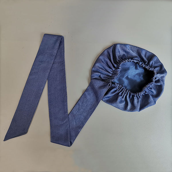 Denim Head Wrap-Blue Jean(Satin-Lined)-EWA600