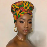 African Print Head Wrap(Satin-Lined)-EWA101