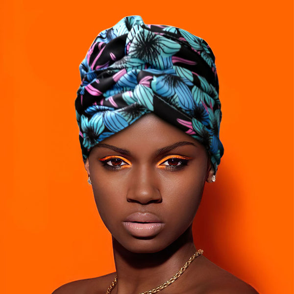 African Print Head Wrap(Satin-Lined)-EWA110