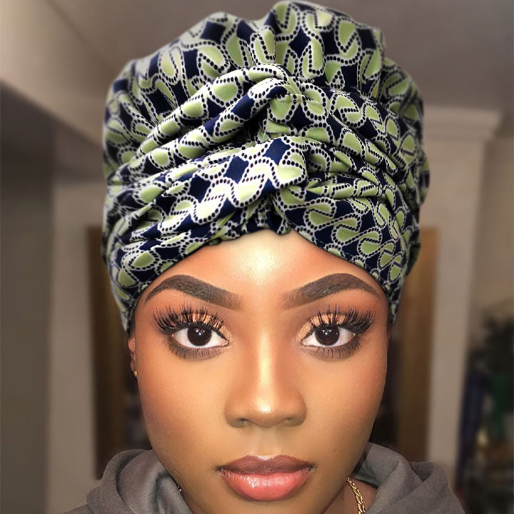 African Print Head Wrap(Satin-Lined)-EWA111