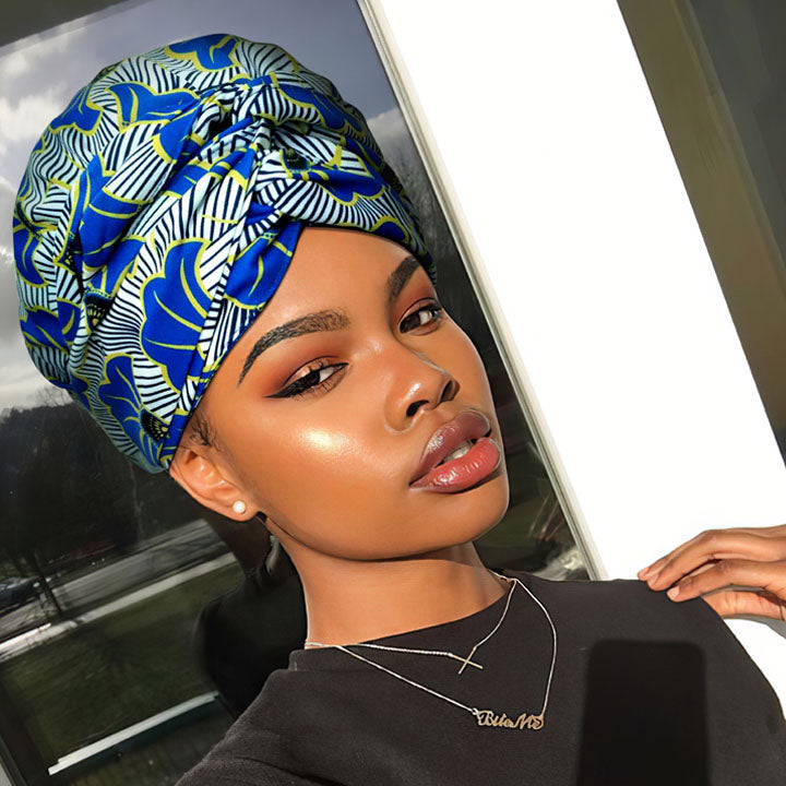 African Print Head Wrap(Satin-Lined)-EWA115