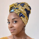 African Print Head Wrap(Satin-Lined)-EWA116