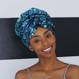 African Print Head Wrap(Satin-Lined)-EWA120