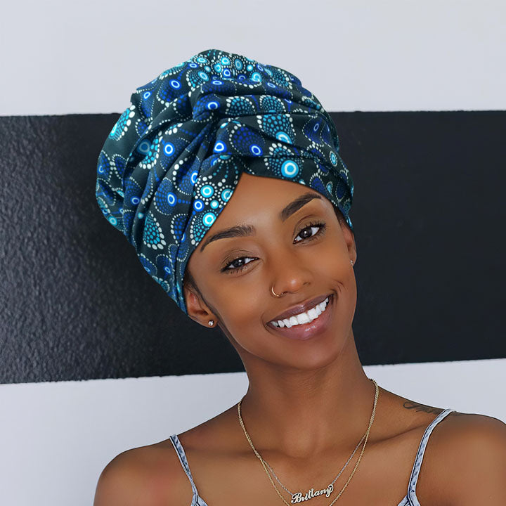 African Print Head Wrap(Satin-Lined)-EWA120