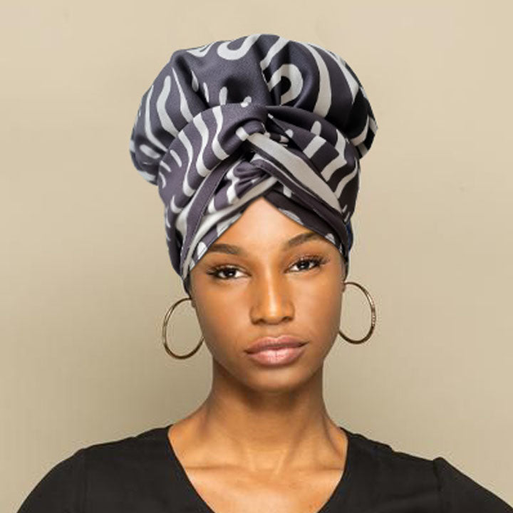 African Print Head Wrap(Satin-Lined)-EWA128
