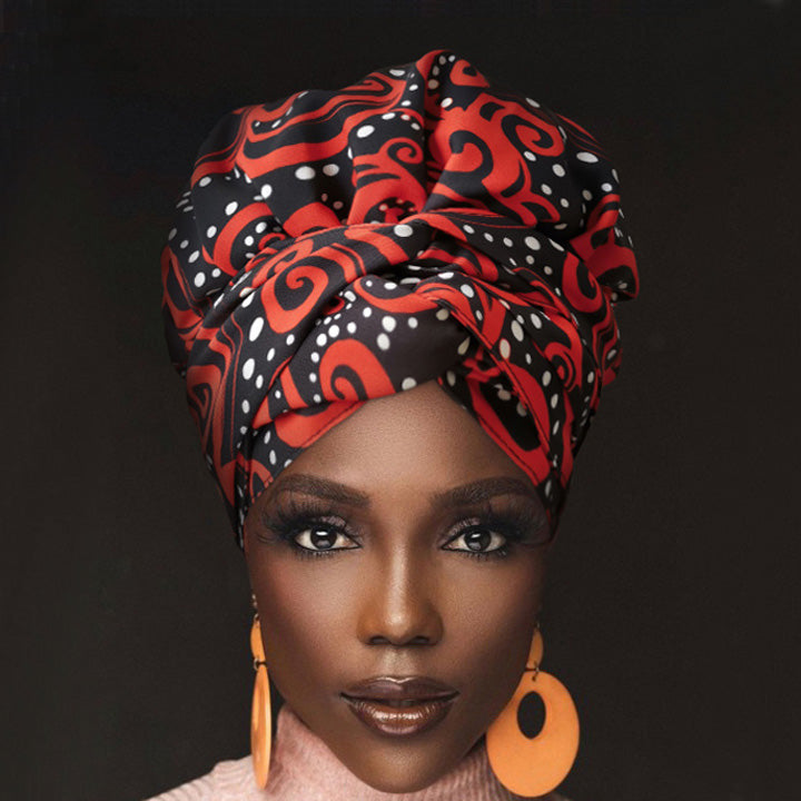 African Print Head Wrap(Satin-Lined)-EWA130