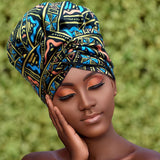 African Print Head Wrap(Satin-Lined)-EWA131