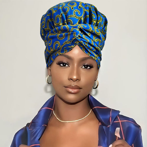 African Print Head Wrap(Satin-Lined)-EWA132