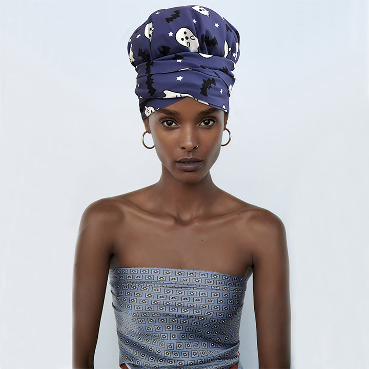 Halloween Pattern Head Wrap(Satin-Lined)-EWA147