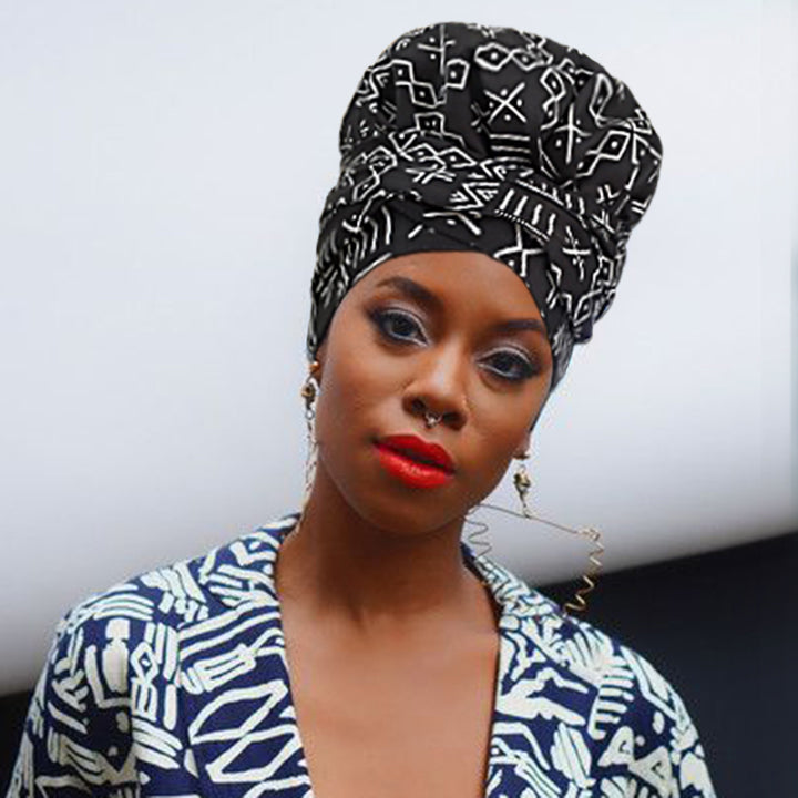 African Print Head Wrap(Satin-Lined)-EWA152