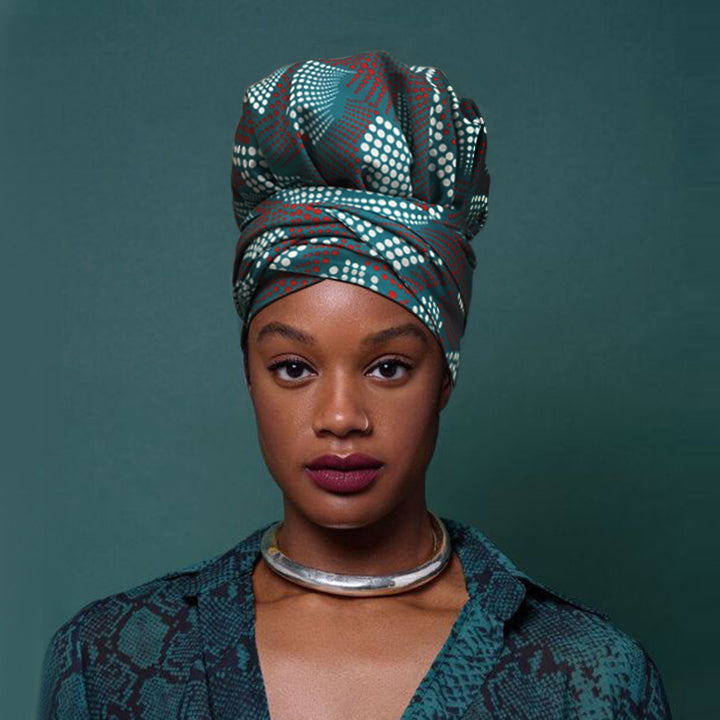 African Print Head Wrap(Satin-Lined)-EWA153