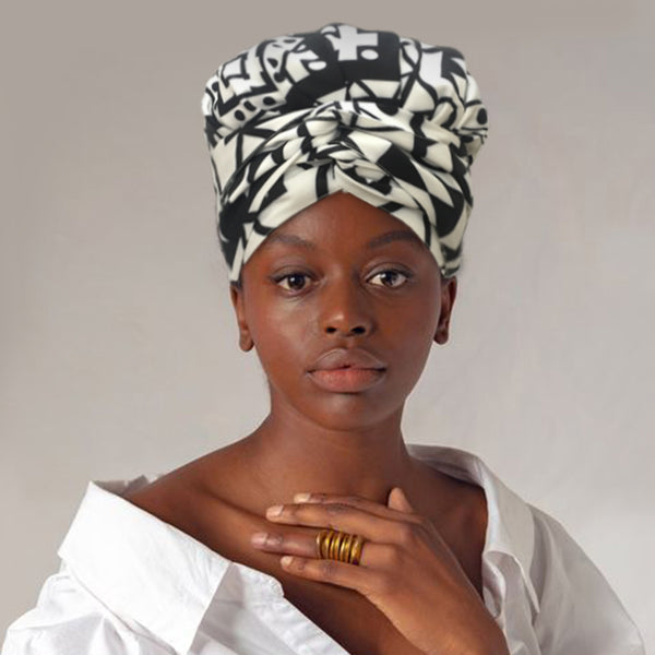 African Print Head Wrap(Satin-Lined)-EWA158