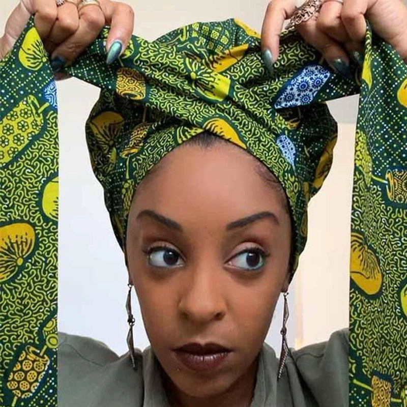 African Print Head Wrap(Satin-Lined)-EWA104